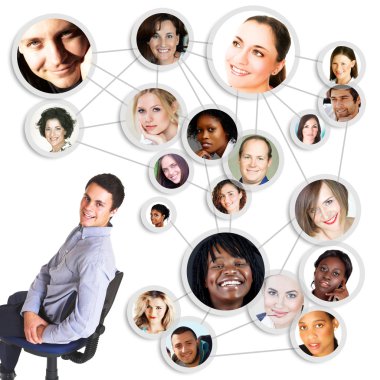 Man and social network clipart