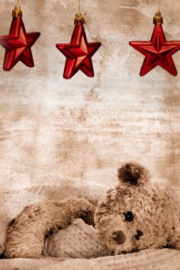 Teddy bear and stars clipart