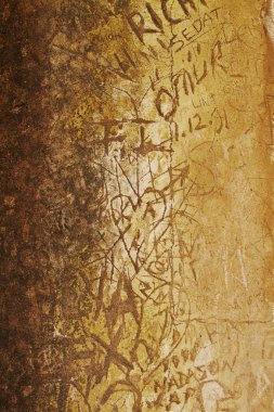 Graffiti on an ancient wall clipart