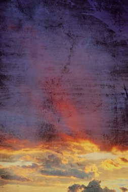 Grunge günbatımı kartpostal