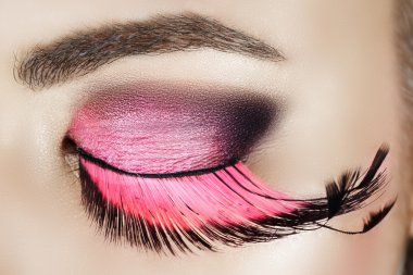 Eye with pink eyelashes. clipart