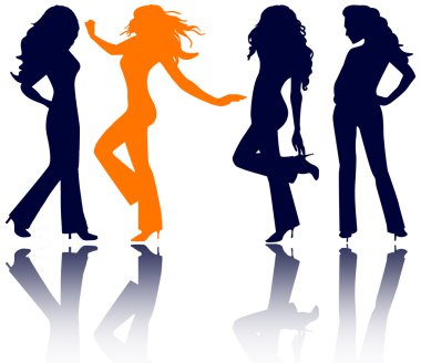 Women silhouettes. clipart