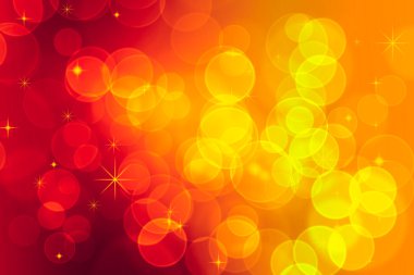 Red and yellow bokeh effect clipart