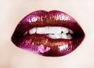 Purple lipstick lips clipart