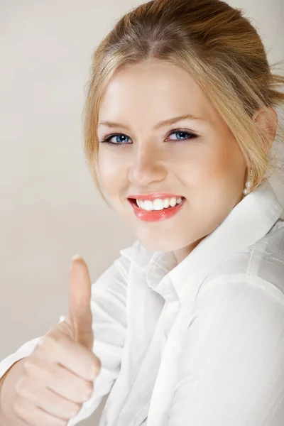 Businesswoman in white shirt — Stock Photo, Image