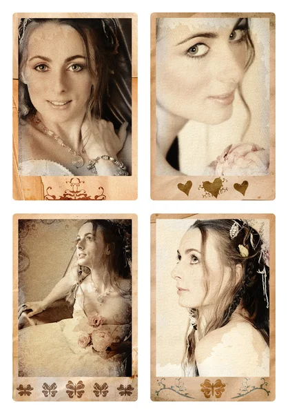 Grunge bruid foto 's. — Stockfoto