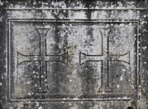 Grunge croix sur la pierre rustique de marbre — Photo