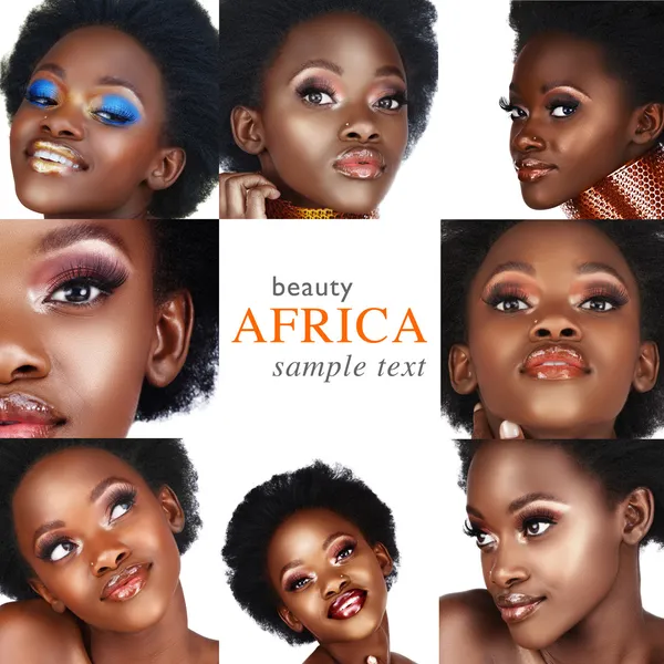 Collage di donna africana — Foto Stock