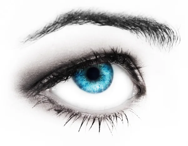 Olho de mulher azul — Fotografia de Stock