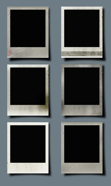 Set of 6 instant photo frames — Stock Photo, Image