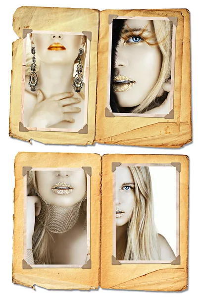 Samling mode bilder av blonda modell — Stockfoto