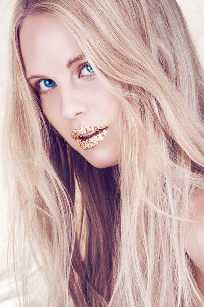 Beautiful woman with long hair