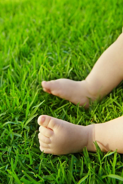 Ребенок на траве . — стоковое фото