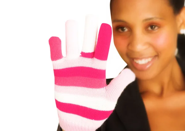 Dame mit Handschuh — Stockfoto