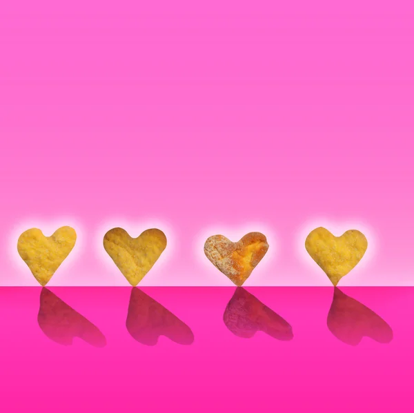 Fun pink handmade cookie background. — Stock Photo, Image