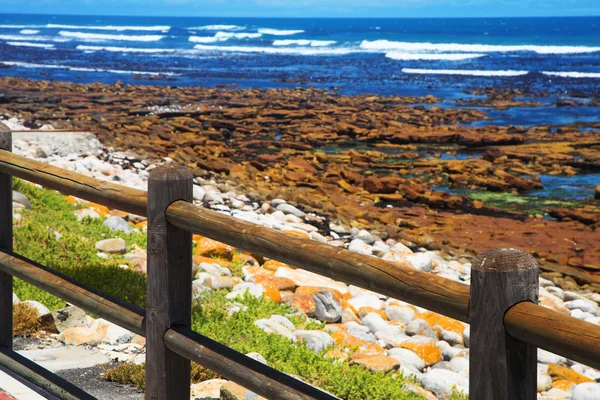 Stenig strand med havsutsikt — Stockfoto