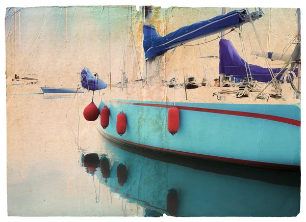 Grunge jachta pohlednice — Stock fotografie