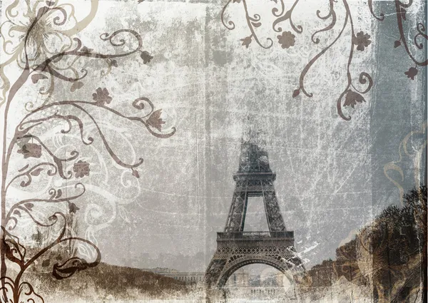 Torre Eiffel sobre fondo grunge — Foto de Stock