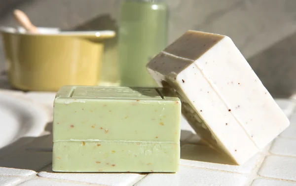 Soaps and gel — Stock Photo, Image