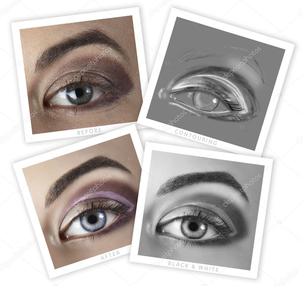 Eye retouching before and after