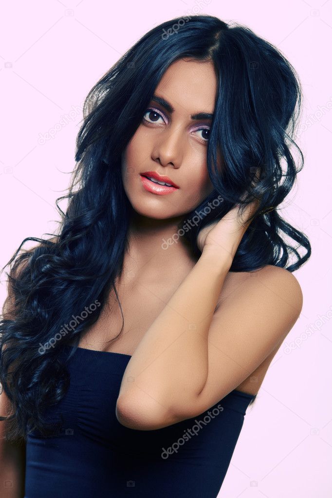 Long curly hair beauty Stock Photo by ©lubavnel 6124193