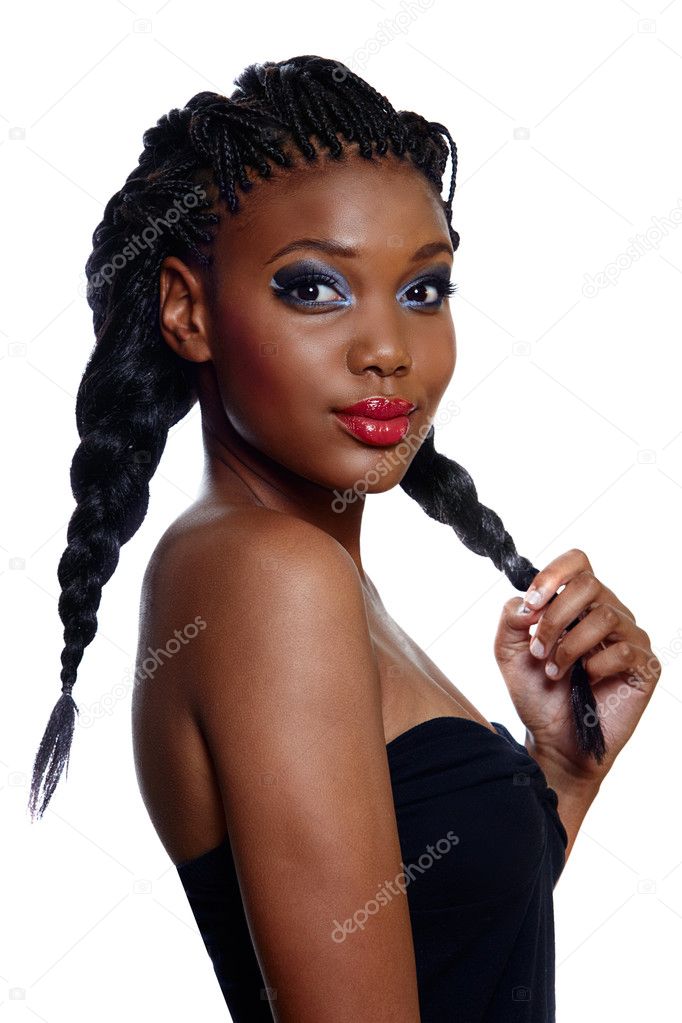 African beautiful woman with braids.