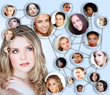 Social network media concept collage clipart