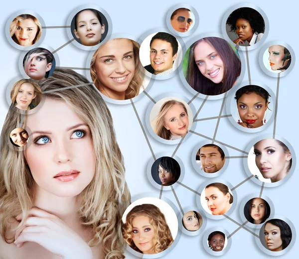 Social network media concept collage — Stock Photo, Image