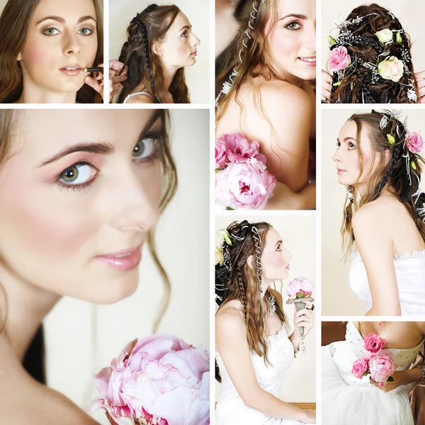 Beautiful bride collage — Stok fotoğraf