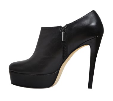 High heel black leather shoe clipart