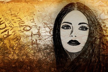 Graffiti woman on wall