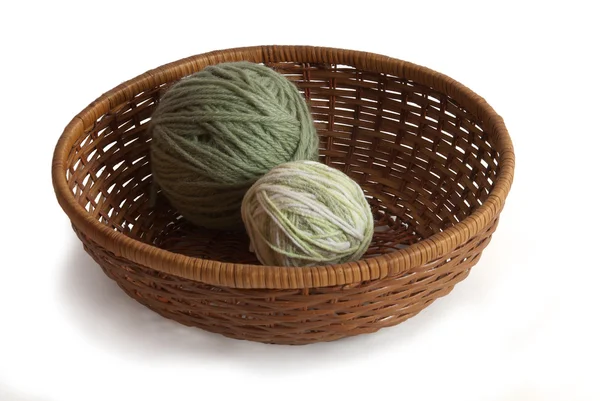 stock image Basket with yarn