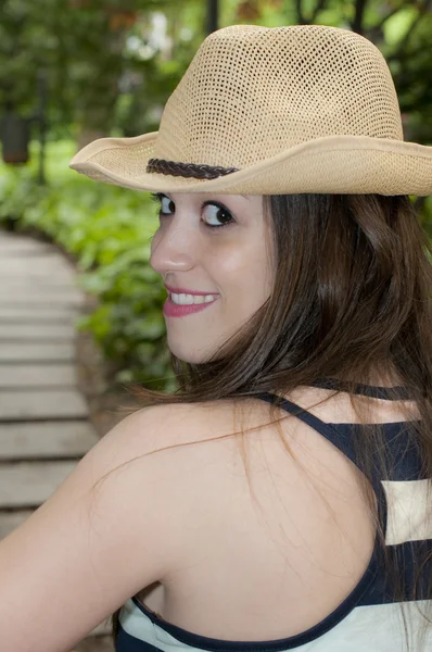 Chica con sombrero — Fotografia de Stock
