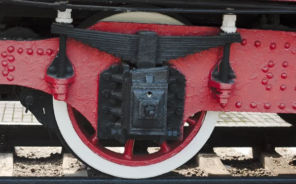 Wheel of the old steam locomotive — Stock Photo, Image