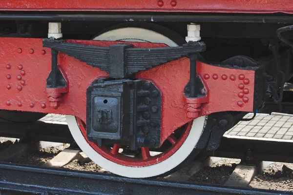 오래 된 증기 기관차의 바퀴 — 스톡 사진