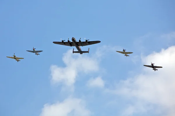 stock image Military planes flying at an air show