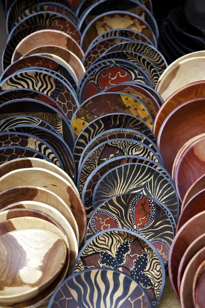 Painted wooden bowls — Stock Photo, Image