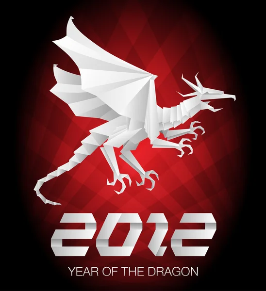 2012 Año del Dragón en Origami — Vector de stock
