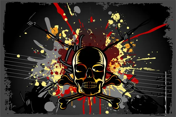 Grungy Skull Background — Stock Vector