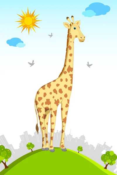 Staande giraffe — Stockvector