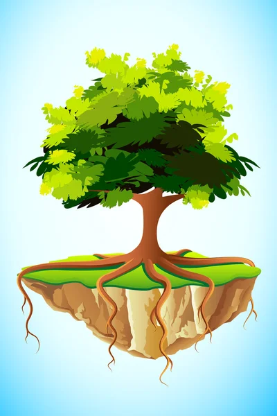 Árbol en la Tierra — Vector de stock