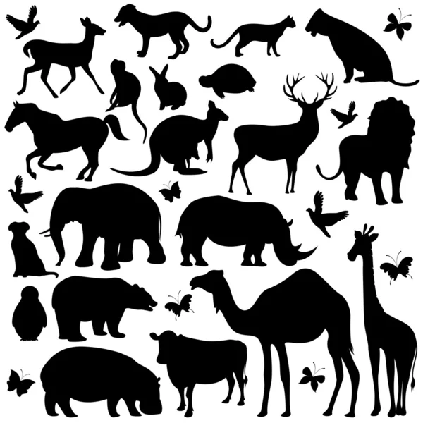 Silhouettes animales — Image vectorielle