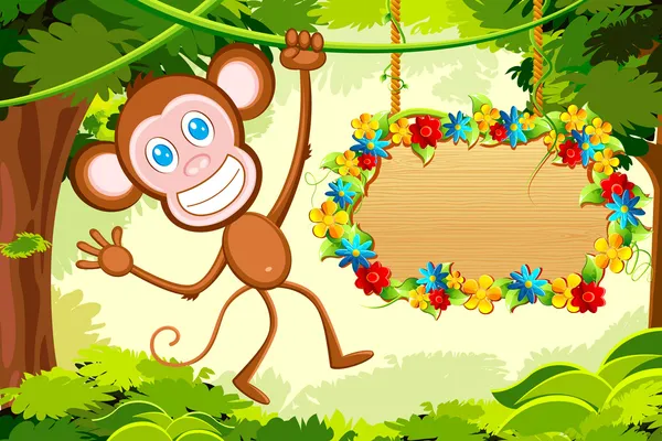 Maymun atlama — Stok Vektör