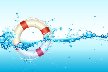 Lifebouy in Water clipart