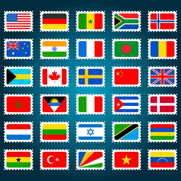 国旗邮票 — 图库矢量图片