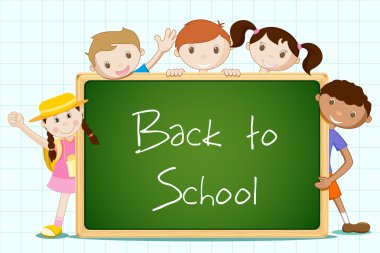 Students with Blackboard clipart