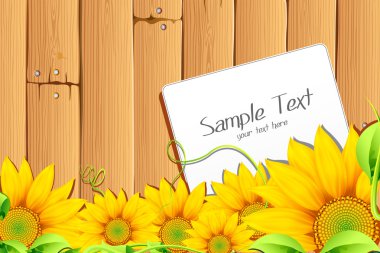 Sunflower with tag clipart