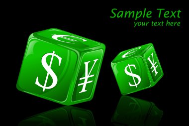 Dice with Currency Symbol clipart