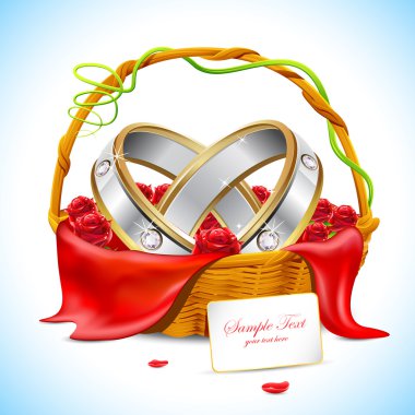 Pair of Ring in Basket clipart