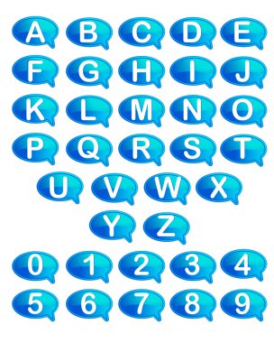 Set of Alphabet and Number clipart